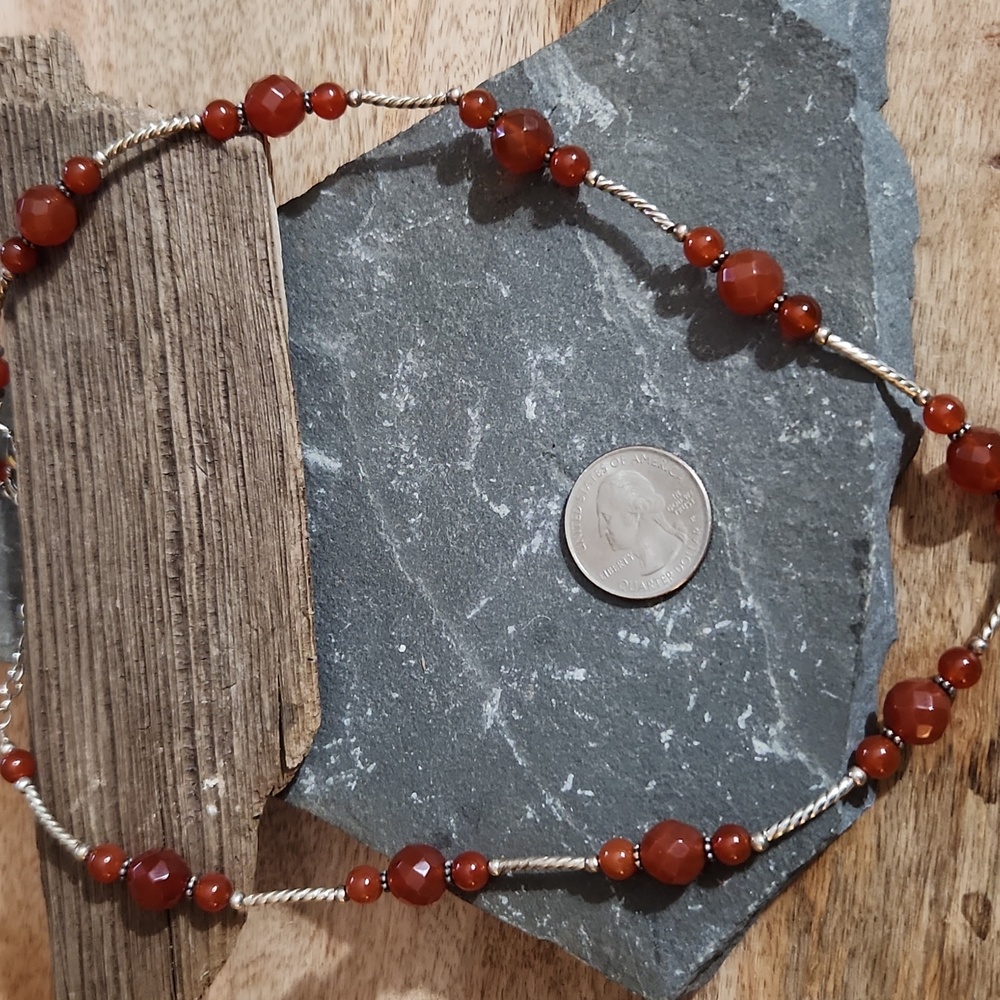 DTR JAY KING Carnelian and Sterling Silver Necklace.  NWOT